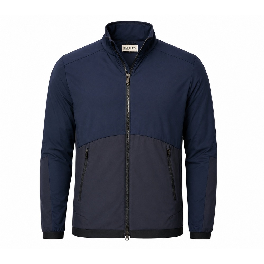 Hill City Hybrid Insulated Jacket Size S Navy Blue Mixed Media Techwear Gorpcore